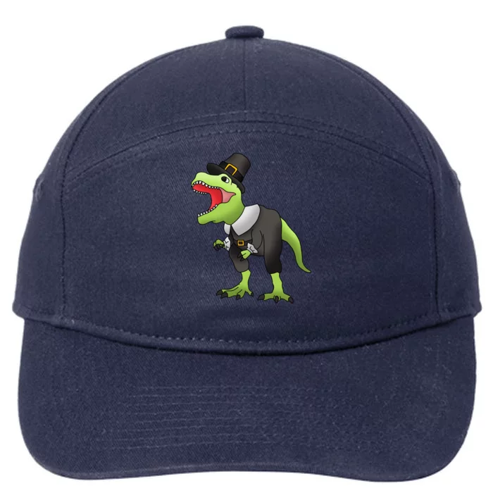 Dinosaur Thanksgiving Pilgrim 7-Panel Snapback Hat