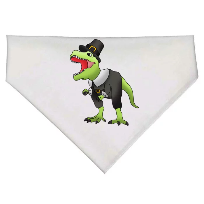 Dinosaur Thanksgiving Pilgrim USA-Made Doggie Bandana