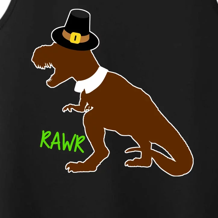 Dinosaur Thanksgiving T-Rex Pilgrim Performance Tank