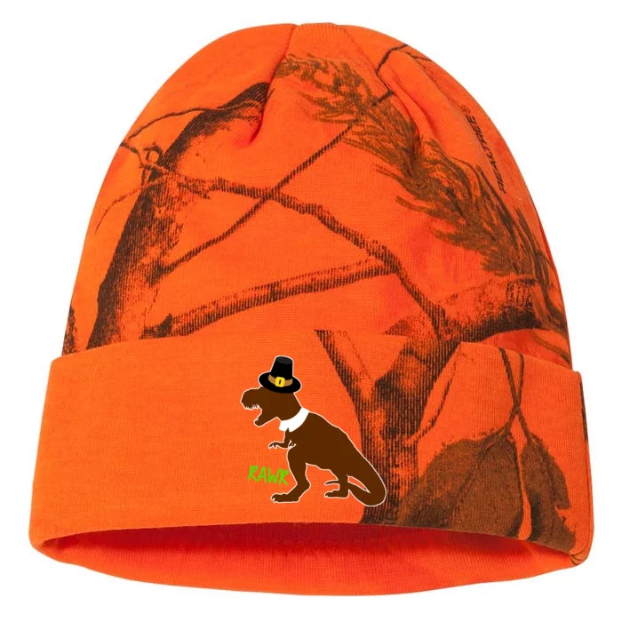 Dinosaur Thanksgiving T-Rex Pilgrim Kati - 12in Camo Beanie