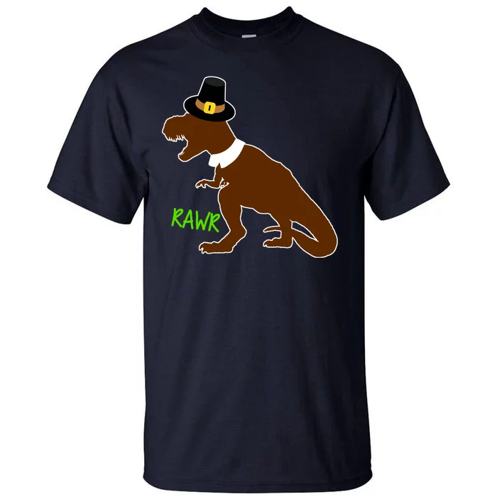 Dinosaur Thanksgiving T-Rex Pilgrim Tall T-Shirt