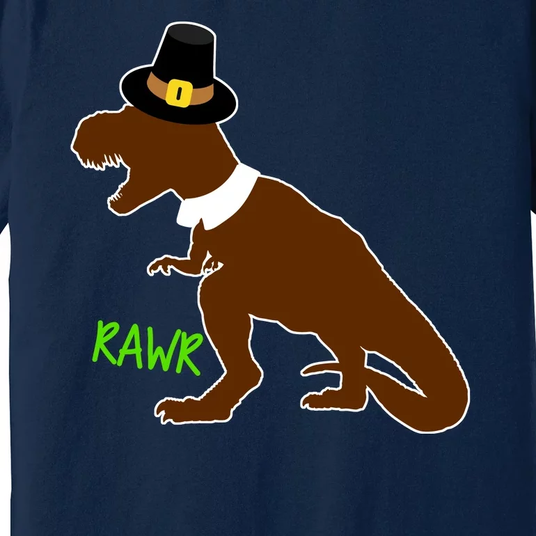 Dinosaur Thanksgiving T-Rex Pilgrim Premium T-Shirt