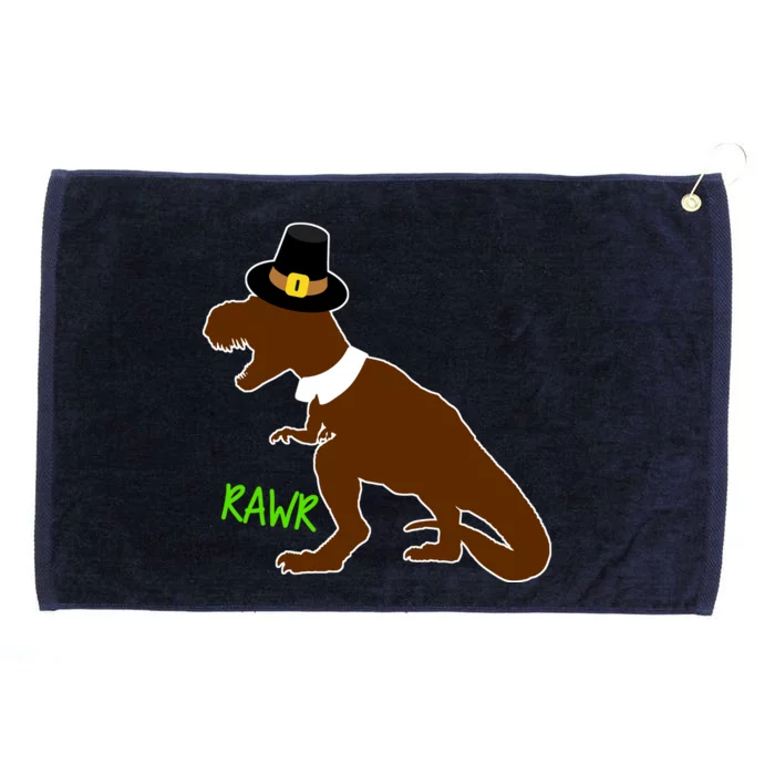 Dinosaur Thanksgiving T-Rex Pilgrim Grommeted Golf Towel