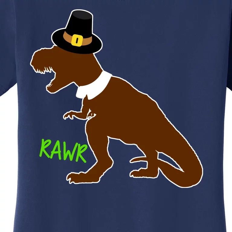 Dinosaur Thanksgiving T-Rex Pilgrim Women's T-Shirt