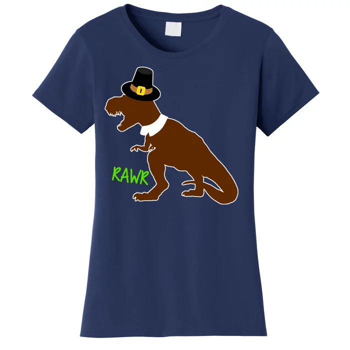 Dinosaur Thanksgiving T-Rex Pilgrim Women's T-Shirt