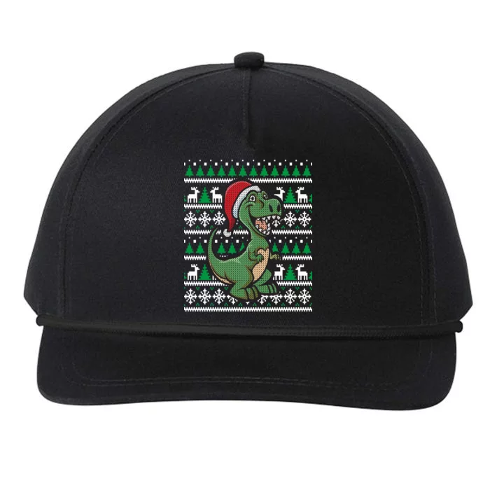 Dinosaur Ugly Christmas Snapback Five-Panel Rope Hat