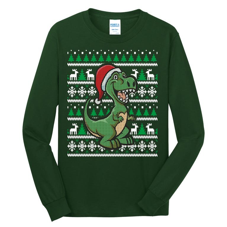 Dinosaur Ugly Christmas Tall Long Sleeve T-Shirt