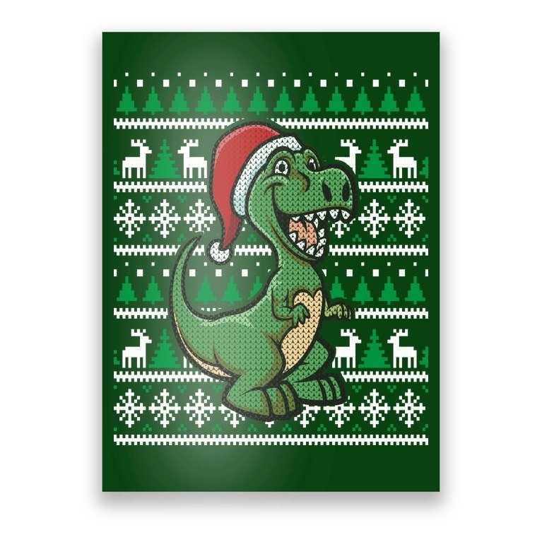 Dinosaur Ugly Christmas Poster