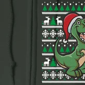 Dinosaur Ugly Christmas Full Zip Hoodie