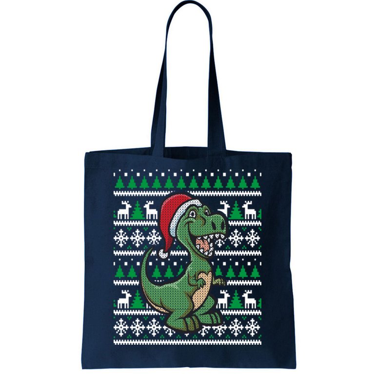 Dinosaur Ugly Christmas Tote Bag
