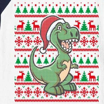 Dinosaur Ugly Christmas Baseball Sleeve Shirt