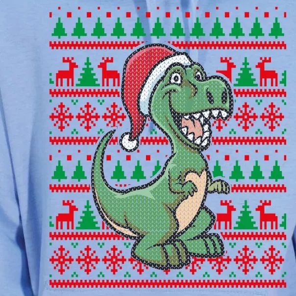 Dinosaur Ugly Christmas Unisex Surf Hoodie