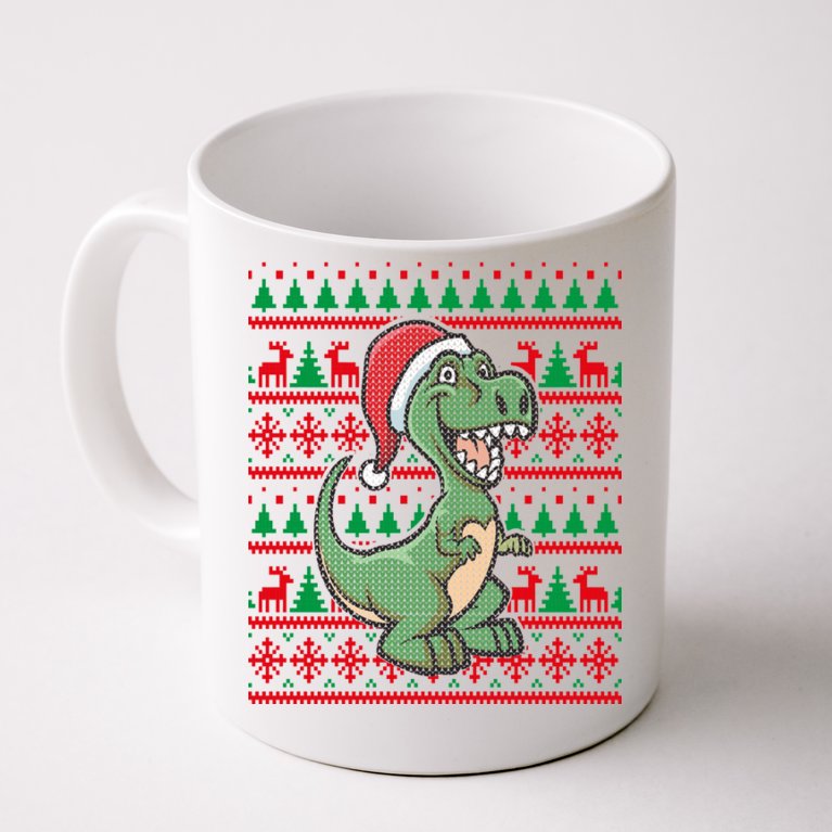Dinosaur Ugly Christmas Coffee Mug