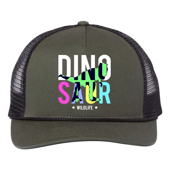 Dinosaur Wildlife Retro Rope Trucker Hat Cap