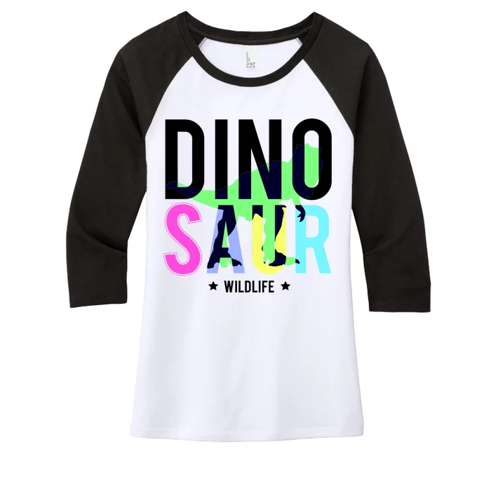 Dinosaur Wildlife Women's Tri-Blend 3/4-Sleeve Raglan Shirt