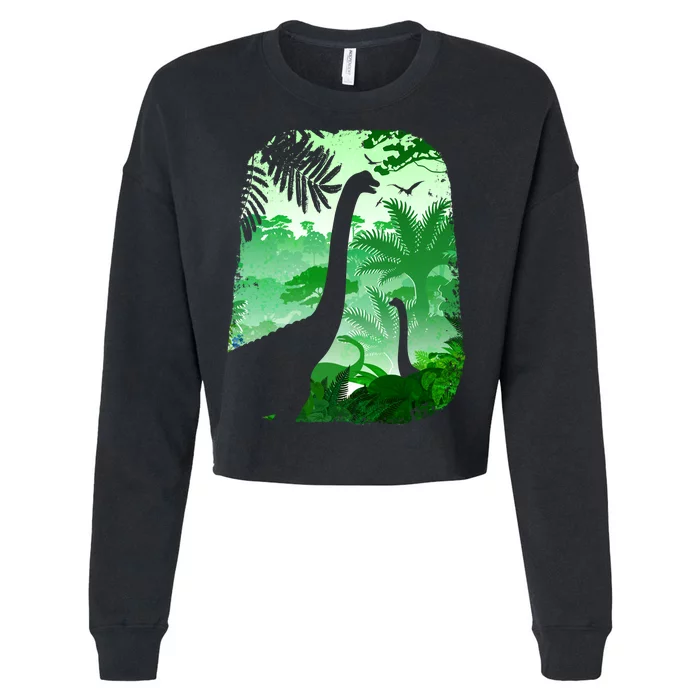 Dinosaur World Cropped Pullover Crew