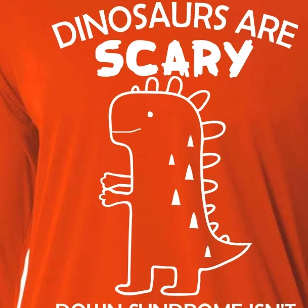 Dinosaurs Are Scary Down Syndrome isn't1 Cooling Performance Long Sleeve Crew