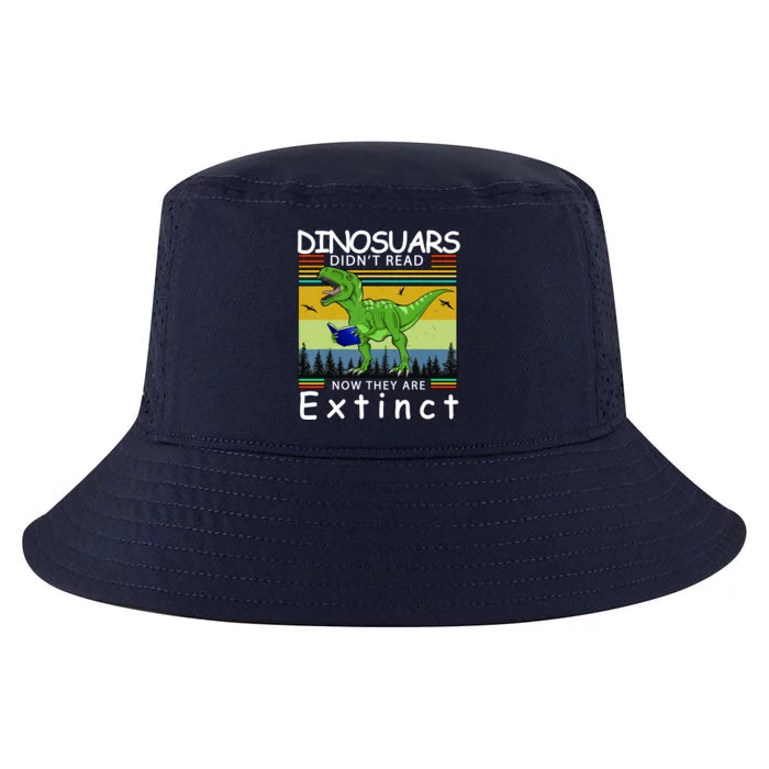 Dinosaurs Didn't Read Now They Are Extinct Funny Cool Comfort Performance Bucket Hat