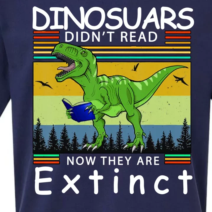 Dinosaurs Didn't Read Now They Are Extinct Funny Sueded Cloud Jersey T-Shirt