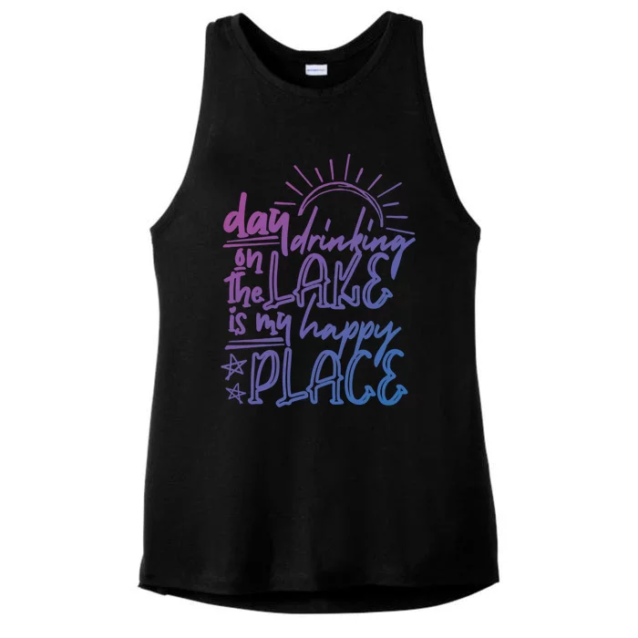 Day Ing On The Lake Is My Happy Place Summer Camping Meaningful Gift Ladies Tri-Blend Wicking Tank