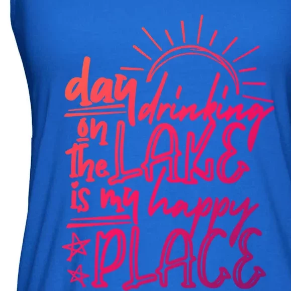 Day Ing On The Lake Is My Happy Place Summer Camping Meaningful Gift Ladies Essential Flowy Tank