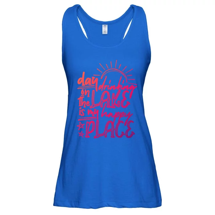 Day Ing On The Lake Is My Happy Place Summer Camping Meaningful Gift Ladies Essential Flowy Tank