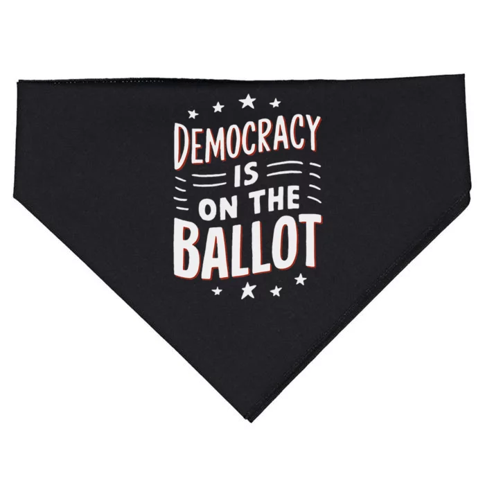 Democracy Is On The Ballot Civic Pride Design USA-Made Doggie Bandana