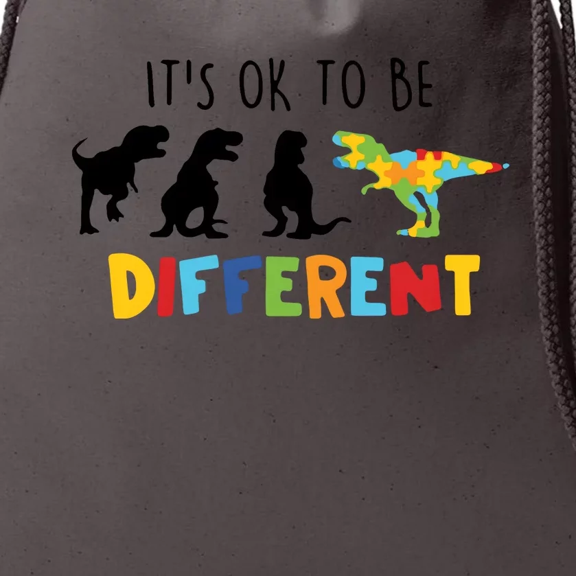 Dinasour ItS Ok To Be Different Autism Awareness Drawstring Bag