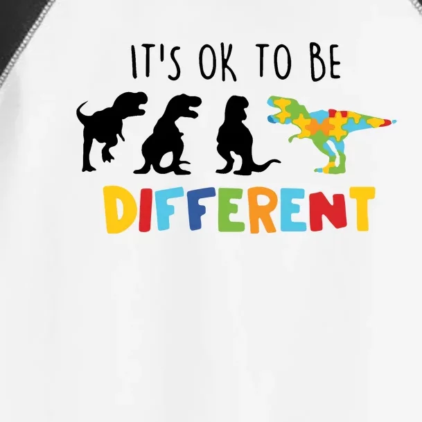 Dinasour ItS Ok To Be Different Autism Awareness Toddler Fine Jersey T-Shirt