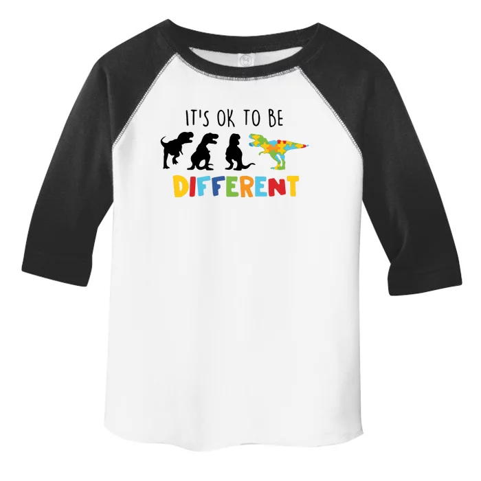 Dinasour ItS Ok To Be Different Autism Awareness Toddler Fine Jersey T-Shirt