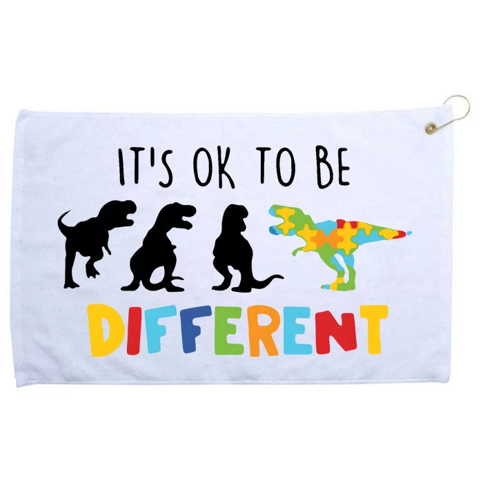 Dinasour ItS Ok To Be Different Autism Awareness Grommeted Golf Towel