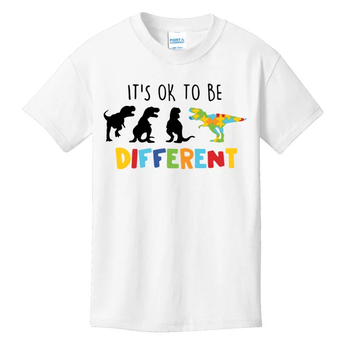 Dinasour ItS Ok To Be Different Autism Awareness Kids T-Shirt