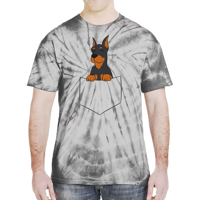 Doberman in Pocket Doberman Pinscher In Pocket Cute Doberman Tie-Dye T-Shirt