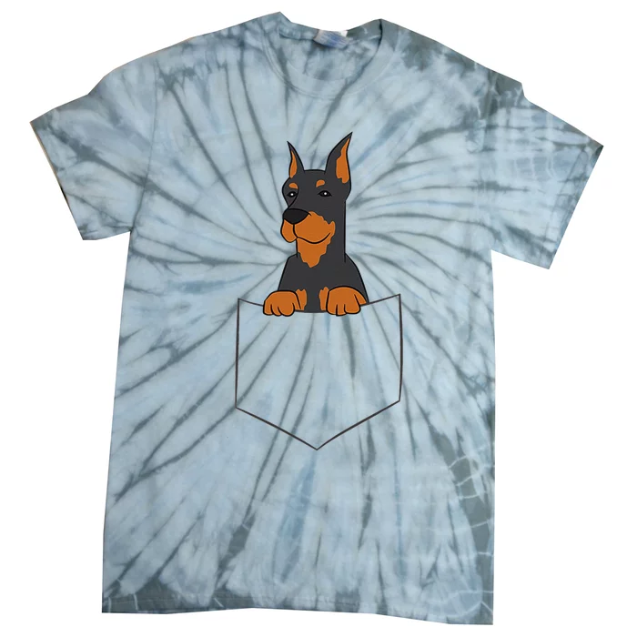 Doberman in Pocket Doberman Pinscher In Pocket Cute Doberman Tie-Dye T-Shirt