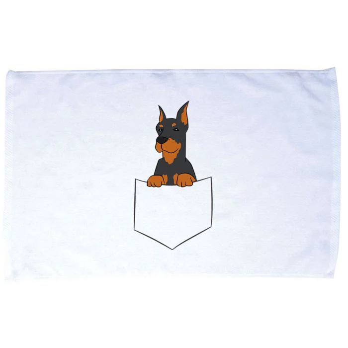 Doberman in Pocket Doberman Pinscher In Pocket Cute Doberman Microfiber Hand Towel