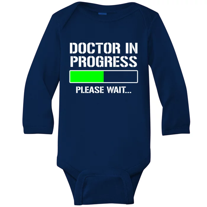 Doctor In Progress Funny Med School Student Great Gift Baby Long Sleeve Bodysuit