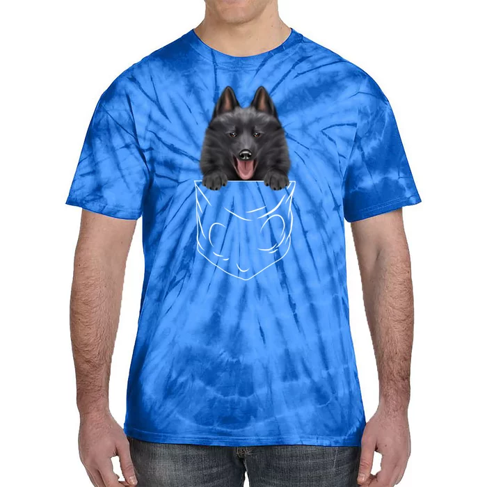 Dog In Pocket Schipperke Funny Dog Lover Meaningful Gift Tie-Dye T-Shirt