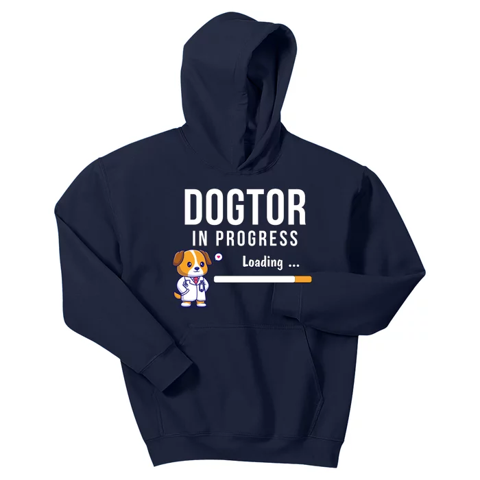 Dogtor In Progress Future Dog Doctor Vet Student Funny Vet Future Vet Kids Hoodie