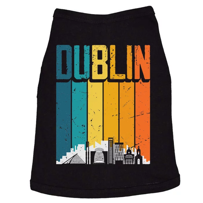 Dublin Ireland Retro Vintage Sunset Skyline Dublin Doggie Tank