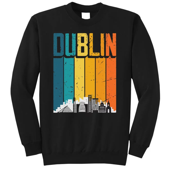 Dublin Ireland Retro Vintage Sunset Skyline Dublin Tall Sweatshirt