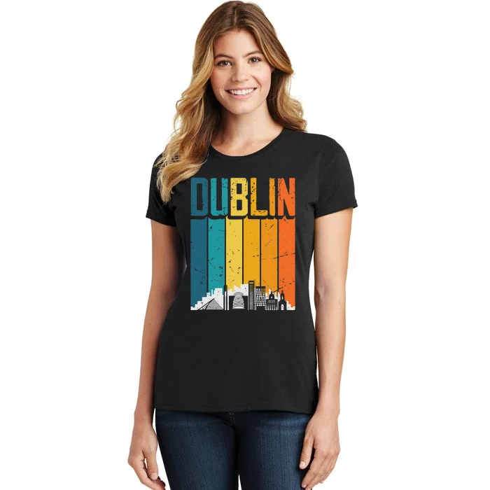 Dublin Ireland Retro Vintage Sunset Skyline Dublin Women's T-Shirt