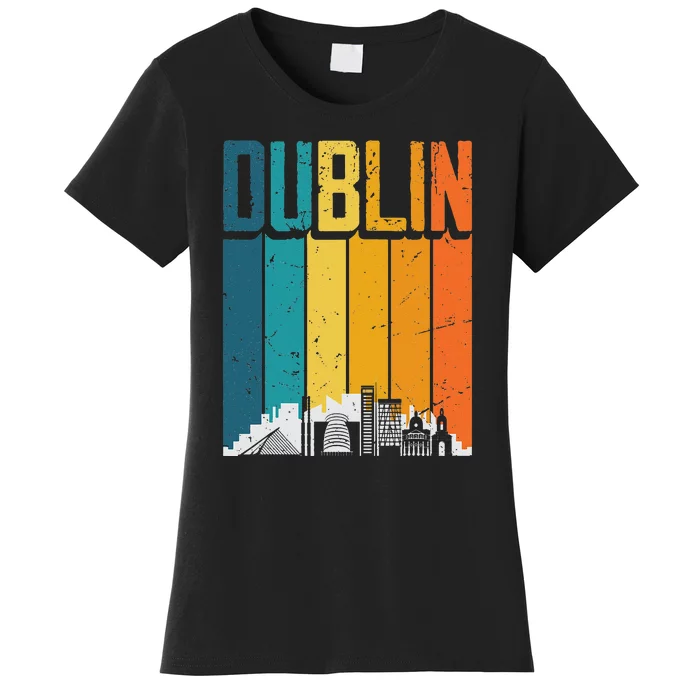 Dublin Ireland Retro Vintage Sunset Skyline Dublin Women's T-Shirt