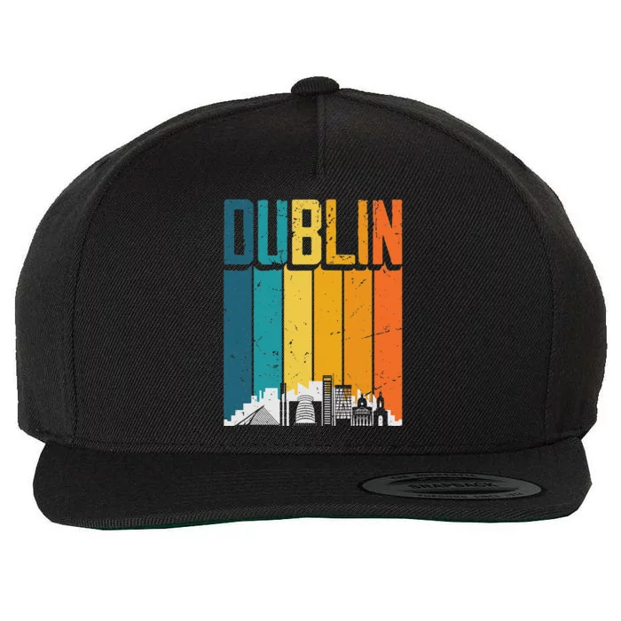 Dublin Ireland Retro Vintage Sunset Skyline Dublin Wool Snapback Cap