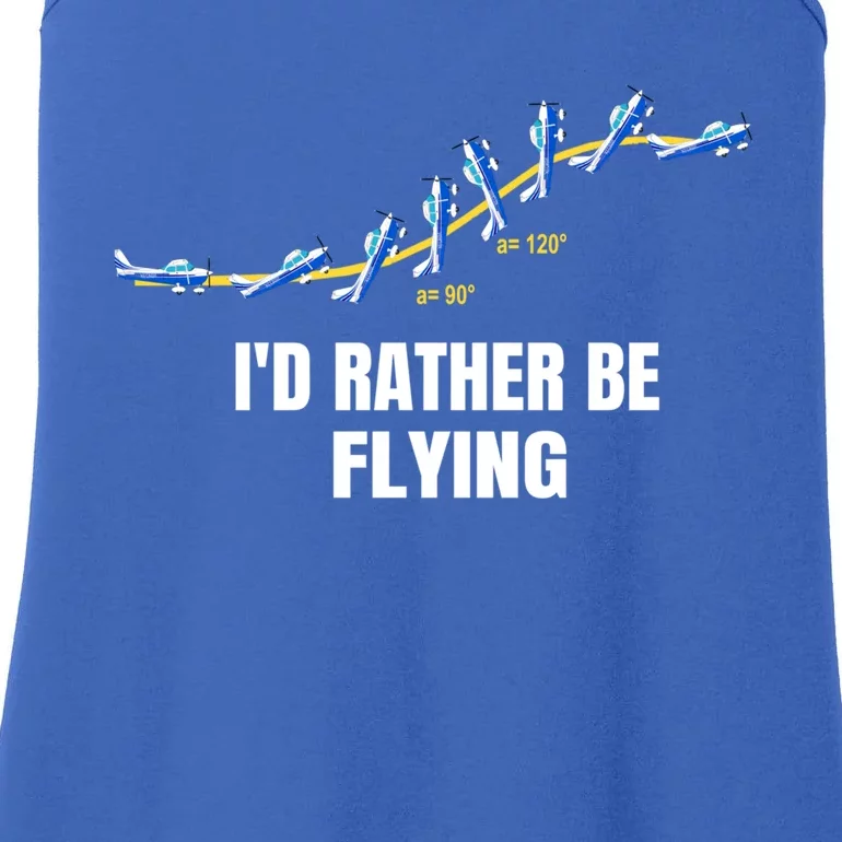 Distressed Id Rather Be Flying Funny Gift Airplane Pilot Gift Ladies Essential Tank