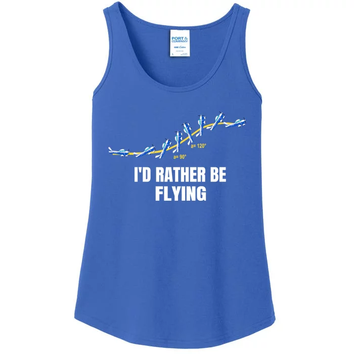 Distressed Id Rather Be Flying Funny Gift Airplane Pilot Gift Ladies Essential Tank