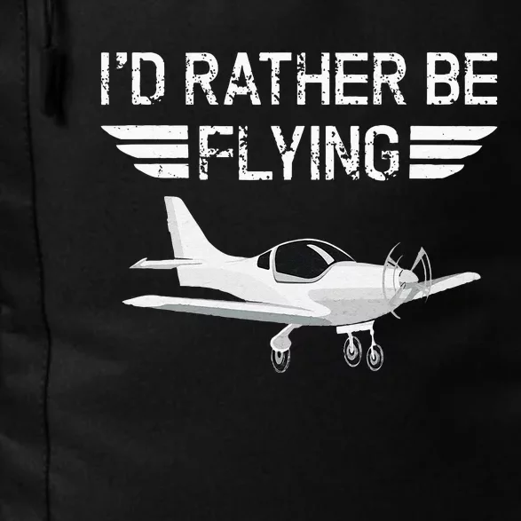 Distressed I'd Rather Be Flying Funny Airplane Pilot Daily Commute Backpack