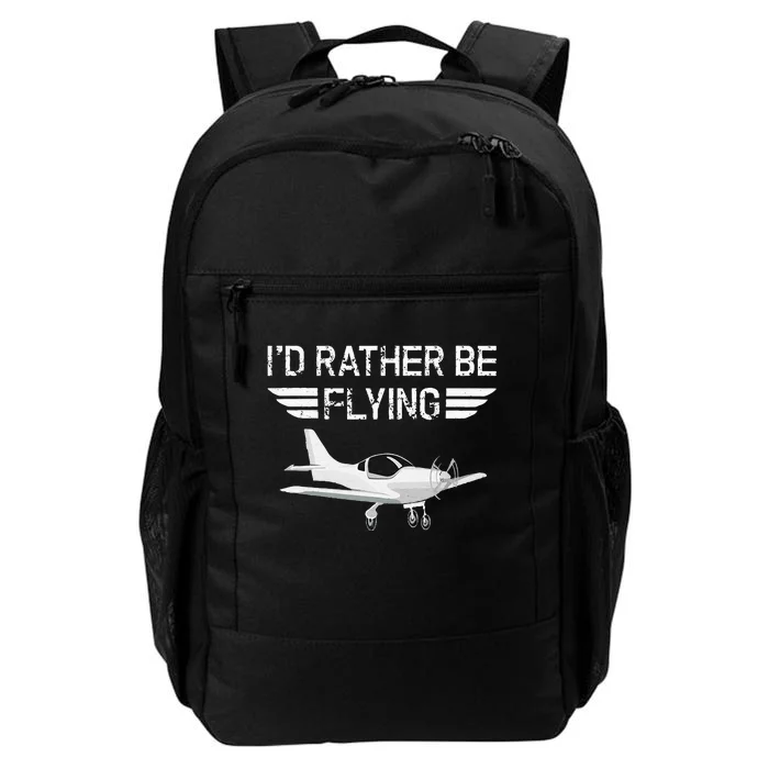 Distressed I'd Rather Be Flying Funny Airplane Pilot Daily Commute Backpack