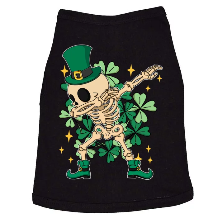 Dabbing Irish Skeleton Clover St Patricks Day Doggie Tank