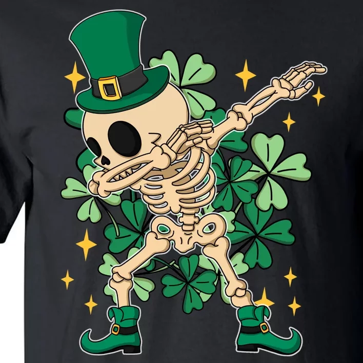 Dabbing Irish Skeleton Clover St Patricks Day Tall T-Shirt