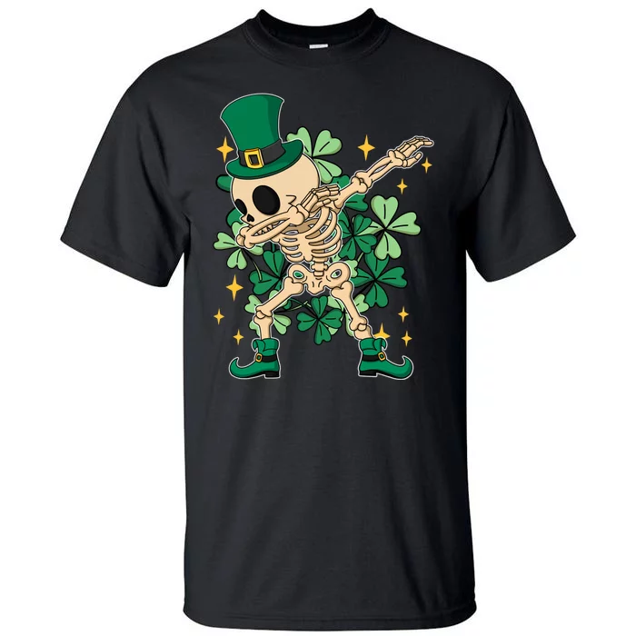 Dabbing Irish Skeleton Clover St Patricks Day Tall T-Shirt